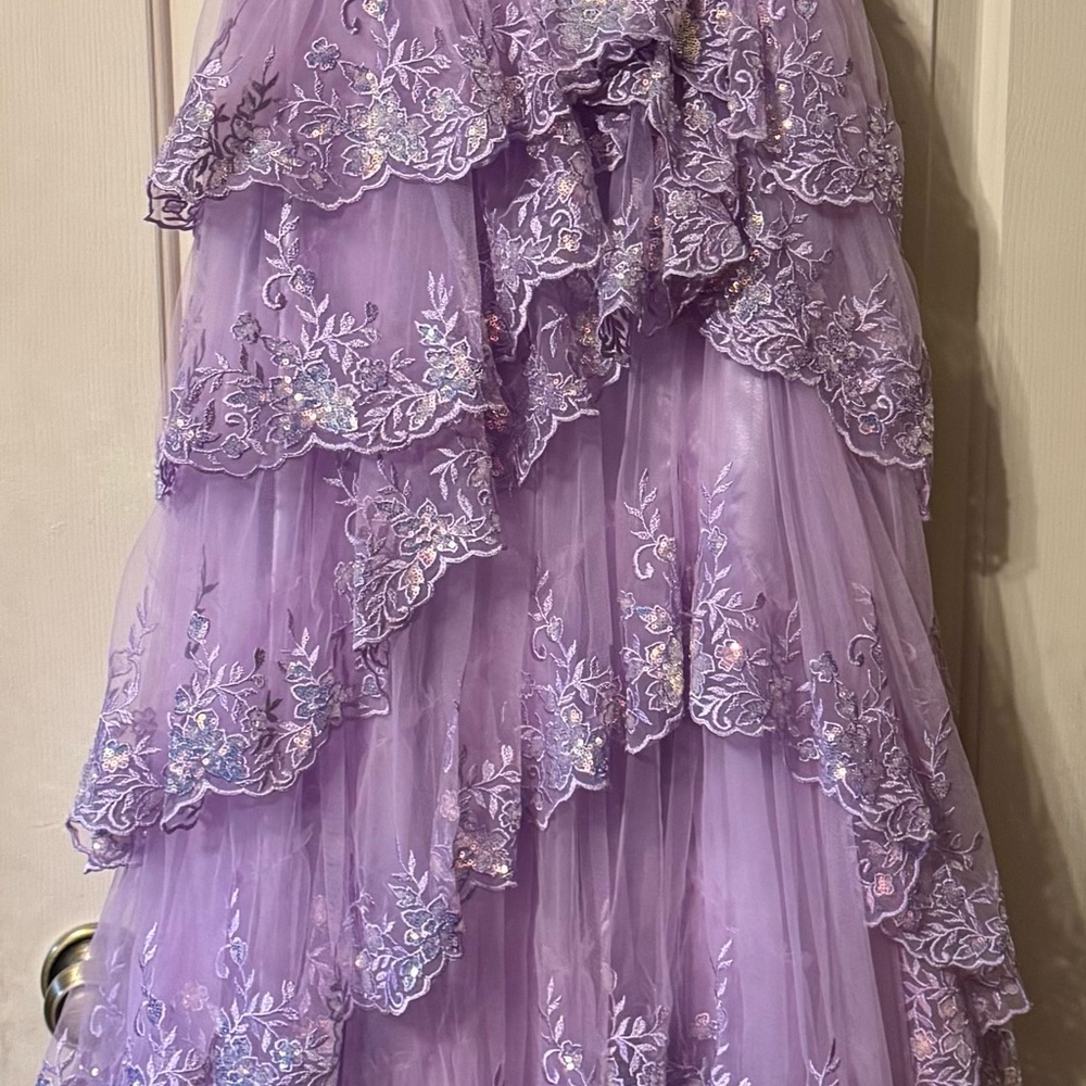 Lavender Layered Lace Dress